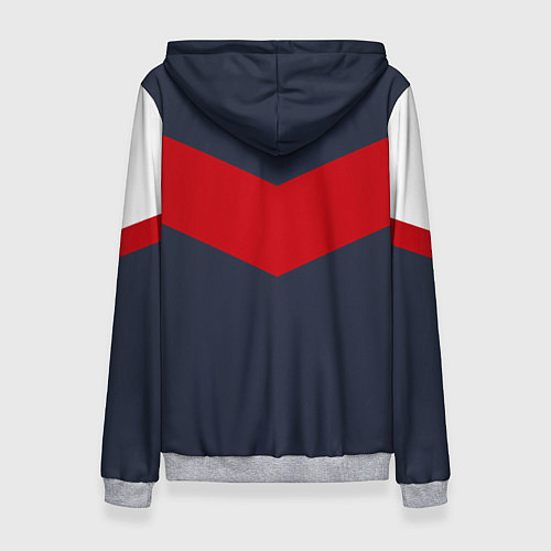 Женская толстовка FIRM темно-синий с красной полосой / 3D-Меланж – фото 2