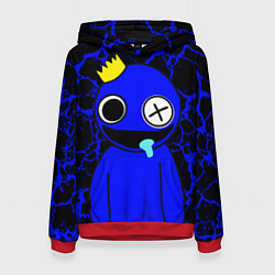 Толстовка-худи женская Радужные друзья - персонаж Синий, цвет: 3D-красный