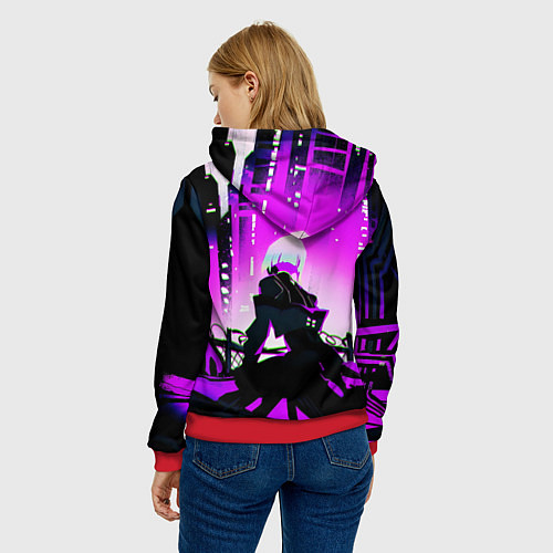 Женская толстовка Люси нетраннер - фиолетовый / 3D-Красный – фото 4