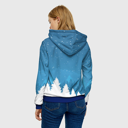 Женская толстовка Новогодняя сказка дед мороз / 3D-Синий – фото 4