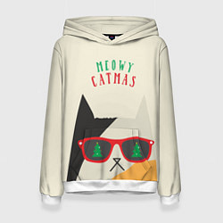 Толстовка-худи женская Meowy catwas, цвет: 3D-белый