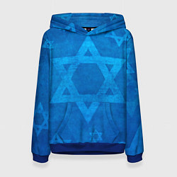 Толстовка-худи женская Звезды Давида, цвет: 3D-синий