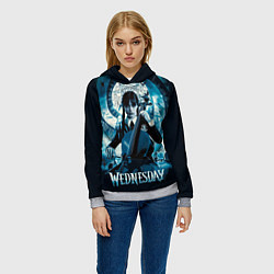 Толстовка-худи женская Wednesday Addams 2022, цвет: 3D-меланж — фото 2