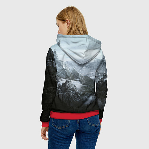 Женская толстовка Природа Скайрима / 3D-Красный – фото 4