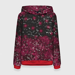 Толстовка-худи женская Звёзды и лучи, цвет: 3D-красный