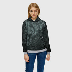 Толстовка-худи женская Кожа крокодила - fashion, цвет: 3D-меланж — фото 2