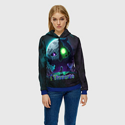 Толстовка-худи женская Terraria monster, цвет: 3D-синий — фото 2