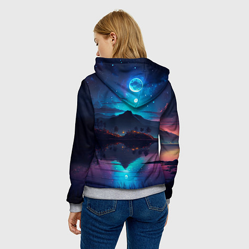 Женская толстовка Ночное небо, пейзаж / 3D-Меланж – фото 4