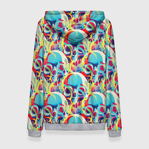 Женская толстовка Черепа кислотный узор / 3D-Меланж – фото 2