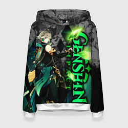 Толстовка-худи женская Геншин импакт - Аль-Хайтам, цвет: 3D-белый