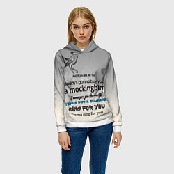 Толстовка-худи женская Mockingbird, цвет: 3D-белый — фото 2