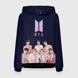 Толстовка-худи женская BTS starry sky, цвет: 3D-черный