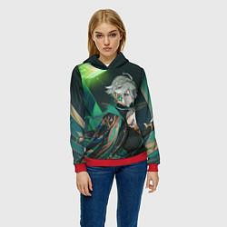 Толстовка-худи женская Alhaitham Genshin Impact, цвет: 3D-красный — фото 2