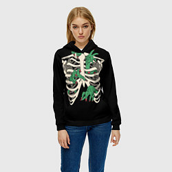 Толстовка-худи женская Монстры внутри, цвет: 3D-черный — фото 2