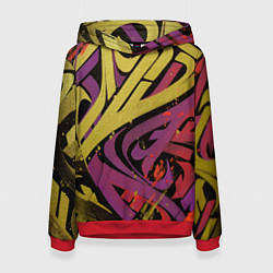 Толстовка-худи женская Calligraphic style, цвет: 3D-красный