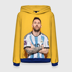 Толстовка-худи женская Lionel Messi 10, цвет: 3D-синий