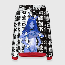 Толстовка-худи женская Ранни и иероглифы - Elden Ring, цвет: 3D-красный