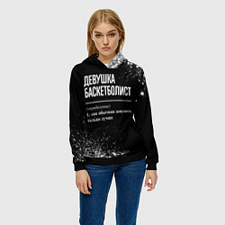 Толстовка-худи женская Определение: девушка баскетболист, цвет: 3D-черный — фото 2