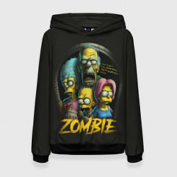 Толстовка-худи женская Simpsons zombie, цвет: 3D-черный