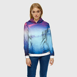 Толстовка-худи женская Horizon landscape, цвет: 3D-белый — фото 2