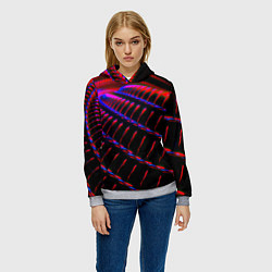 Толстовка-худи женская Geometry neon texture, цвет: 3D-меланж — фото 2