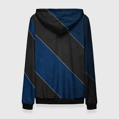 Женская толстовка Темно-синие линии / 3D-Черный – фото 2