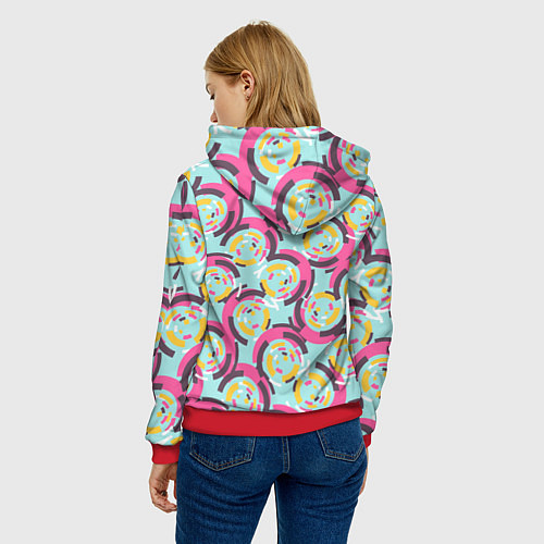 Женская толстовка Круговой паттерн / 3D-Красный – фото 4