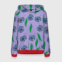 Толстовка-худи женская Листья и слива, цвет: 3D-красный