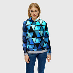 Толстовка-худи женская Blue triangle, цвет: 3D-меланж — фото 2