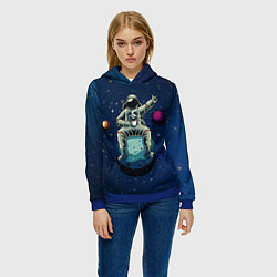 Толстовка-худи женская Космонавт с кружкой, цвет: 3D-синий — фото 2