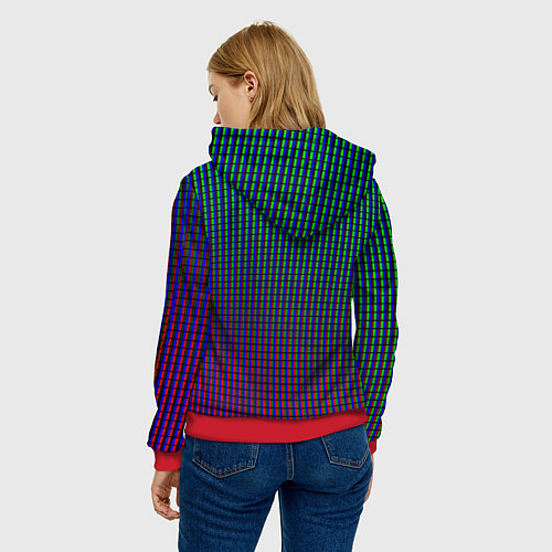Женская толстовка Multicolored texture / 3D-Красный – фото 4