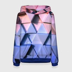 Толстовка-худи женская Triangle gradient, цвет: 3D-синий