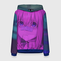 Толстовка-худи женская Одинокий рокер, цвет: 3D-синий