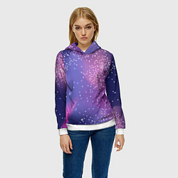 Толстовка-худи женская Космическое звездное небо, цвет: 3D-белый — фото 2