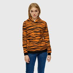 Толстовка-худи женская Тигра, цвет: 3D-черный — фото 2