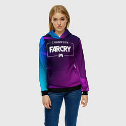 Толстовка-худи женская Far Cry gaming champion: рамка с лого и джойстиком, цвет: 3D-черный — фото 2