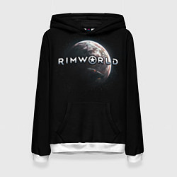 Толстовка-худи женская Rimworld planet, цвет: 3D-белый