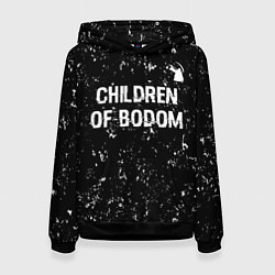 Толстовка-худи женская Children of Bodom glitch на темном фоне: символ св, цвет: 3D-черный