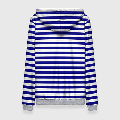 Женская толстовка Тельняшка синяя ВМФ / 3D-Меланж – фото 2