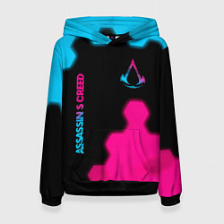 Женская толстовка Assassins Creed - neon gradient: надпись, символ