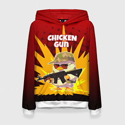 Толстовка-худи женская Chicken Gun - спецназ, цвет: 3D-белый