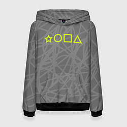 Толстовка-худи женская Ребус - жопа, цвет: 3D-черный