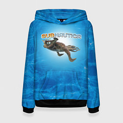 Толстовка-худи женская Subnautica приключение, цвет: 3D-черный