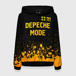 Толстовка-худи женская Depeche Mode - gold gradient: символ сверху, цвет: 3D-черный