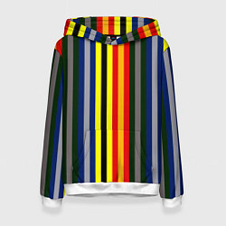 Толстовка-худи женская Полосы школа чародейства и волшебства, цвет: 3D-белый