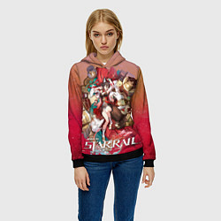 Толстовка-худи женская Тинъюнь Хонкай Стар Рейл, цвет: 3D-черный — фото 2