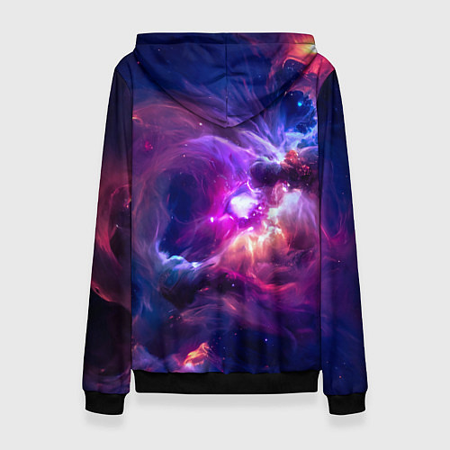 Женская толстовка Небула в космосе в фиолетовых тонах - нейронная се / 3D-Черный – фото 2