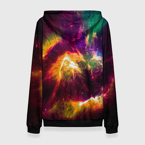 Женская толстовка Небула в космосе разноцветная - нейронная сеть / 3D-Черный – фото 2