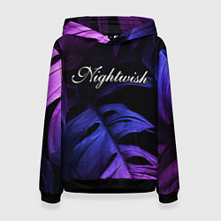 Толстовка-худи женская Nightwish neon monstera, цвет: 3D-черный