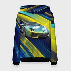 Толстовка-худи женская Суперкар Lamborghini Reventon, цвет: 3D-черный